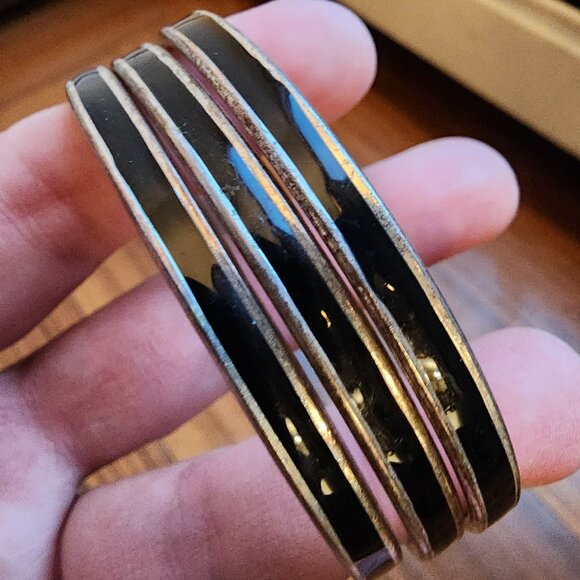 Etsy Black/Gold Bangle Bracelet Set - Picture 9 of 14